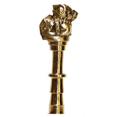 Vyomika Decor Pooja Bell with Nandi Sitting on top Made of Top Brass - 12 cms high