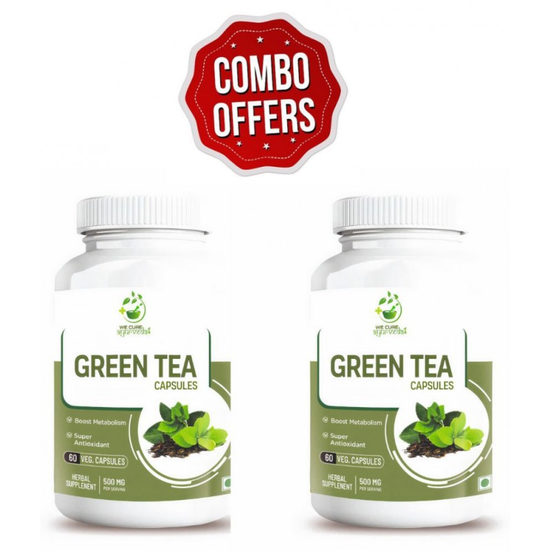 WECURE AYURVEDA Combo Pack of Green Tea 120 Capsules Capsule 200 gm Pack Of 2