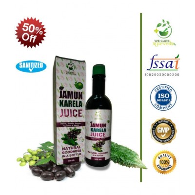 WECURE AYURVEDA Diabetic Neem Jamun Karela Juice 1 Litre Liquid 4 gm Pack Of 4