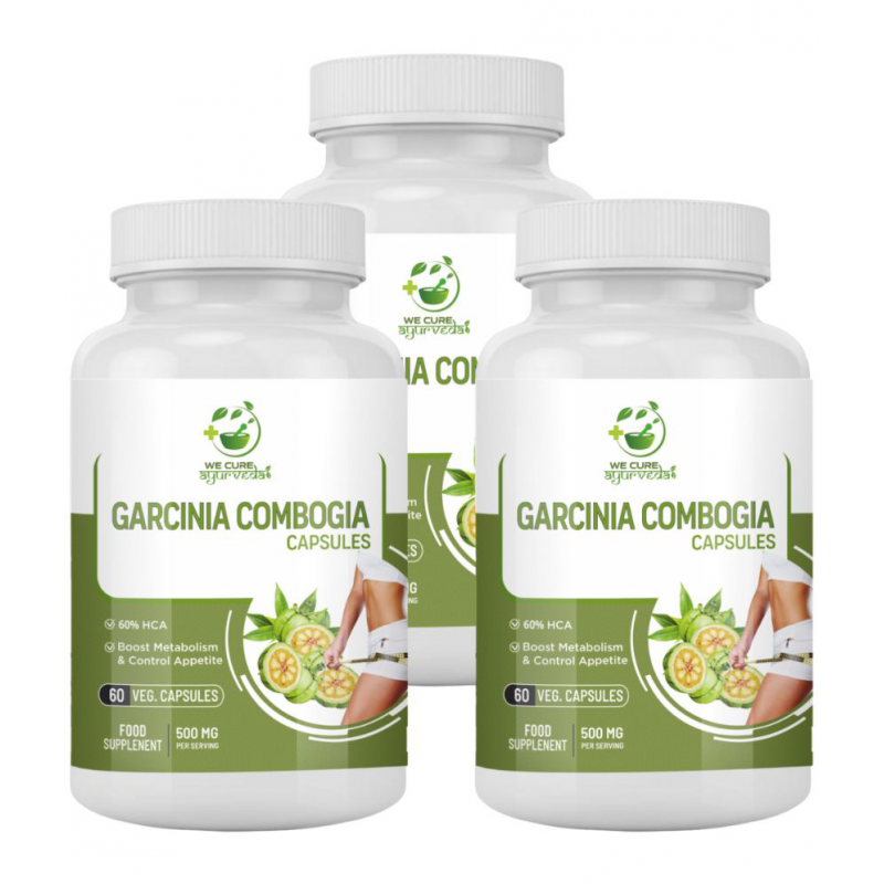 WECURE AYURVEDA Garcinia cambogia capsules 500 mg Unflavoured Pack of 3