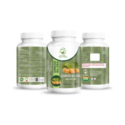 WECURE AYURVEDA Ginkgo Biloba Organic 60 veg capsules kids healthy food products shankh pushpi 1 gm Multivitamins Capsule