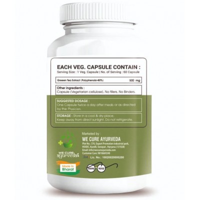 WECURE AYURVEDA Green Tea Capsules For healthy bioactive compounds, May improve brain function 60 gm Multivitamins Tablets