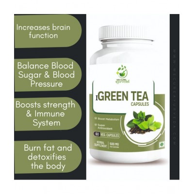 WECURE AYURVEDA Green Tea Capsules For healthy bioactive compounds, May improve brain function 60 gm Multivitamins Tablets