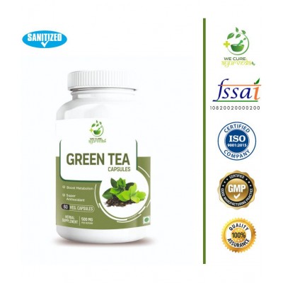 WECURE AYURVEDA Green Tea Capsules For healthy bioactive compounds, May improve brain function 60 gm Multivitamins Tablets
