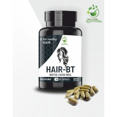 WECURE AYURVEDA Hair Biotin - for Energy, Metabolism,Hair Growth, Glowing Skin Vitamin Capsules 180 l Multivitamins Capsule Pack of 3