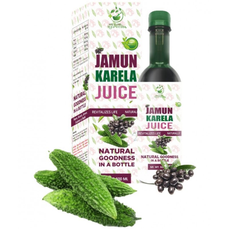 WECURE AYURVEDA Karela Jamun Juice Natural Remedy Blood Sugar Management Helps in Reducing 500ML 500 ml Multivitamins Syrup