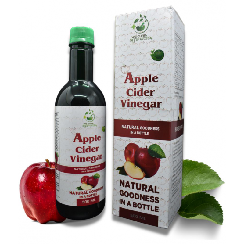 WECURE AYURVEDA Raw Natural Unfiltered Apple Cider Vinegar with 3x Mother of Vinegar 500 ml Raspberry Single Pack