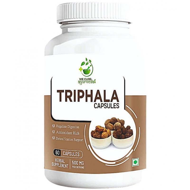 WECURE AYURVEDA Triphala Digestion Immune System Support, Nutrient Dense,  Organic 60 Capsules 50 gm Multivitamins Capsule