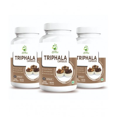 WECURE AYURVEDA Triphala Natural Guggulu Supplement | Natural Fusion Extract Potency 60 Caps  60 gm Multivitamins Tablets