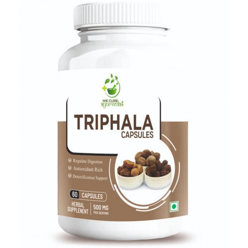 WECURE AYURVEDA Triphala Natural Guggulu Supplement | Natural Fusion Extract Potency 60 Caps  60 gm Multivitamins Tablets