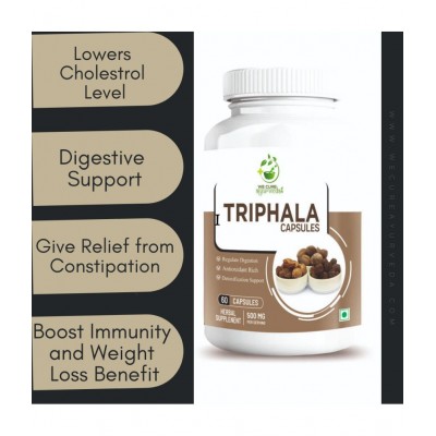 WECURE AYURVEDA Triphala Natural Guggulu Supplement | Natural Fusion Extract Potency 60 Caps  60 gm Multivitamins Tablets