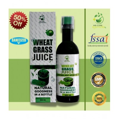 WECURE AYURVEDA Wheat Grass Juice 2 Litre Combo pack 4 Liquid 4 gm Pack Of 4
