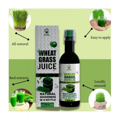 WECURE AYURVEDA Wheat Grass Juice 2 Litre Combo pack 4 Liquid 4 gm Pack Of 4