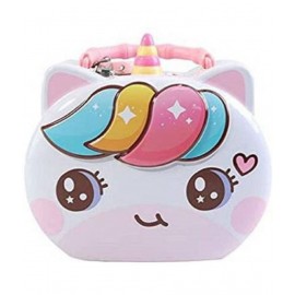 WISHKEY Cute Attractive Cartoon Unicorn Piggy Bank With Security Lock & Keys For kids Money Saving Storage Coin Collector Box for Boys & Girls