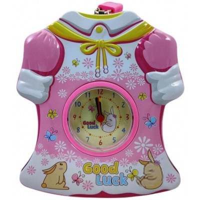 WISHKEY Cute Attractive Dress Piggy Bank with Battery Operated Clock, Security Lock & Keys for Kids Money Saving Storage Coin Collector Box for Kids