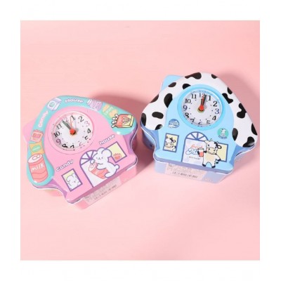 WISHKEY Cute Attractive House Piggy Bank with Battery Operated Clock, Security Lock & Keys for Kids Money Saving Storage Coin Collector Box for Kids