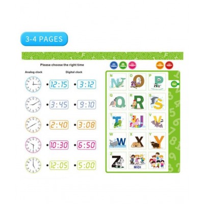 WISHKEY Interactive Learning Phonetic Children Educational Book English Reading Electronic Activity Pre-schoolers Learning Aid With Music For Kids (Pack Of 1, Multicolor)