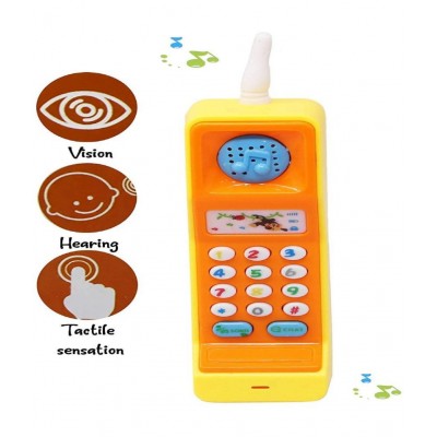 WISHKEY Kids Electronic Mobile Toy Phone, Interactive Plastic Keypad Cell Phone with Music, Lights, Talking, Animal Sounds for Baby Toddlers Boys and Girls