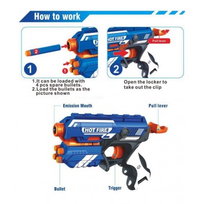 WISHKEY Plastic Blaze Storm Manual Soft Bullet Gun Toy with 20 Safe Soft Foam Bullets, Fun Target Shooting Battle Fight Game For Kids (Pack Of 1, Multicolor)