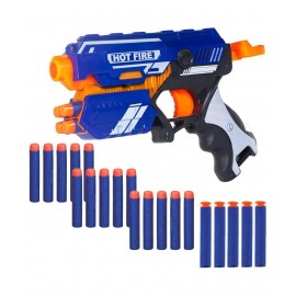 WISHKEY Plastic Blaze Storm Manual Soft Bullet Gun Toy with 20 Safe Soft Foam Bullets, Fun Target Shooting Battle Fight Game For Kids (Pack Of 1, Multicolor)