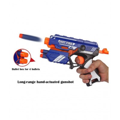 WISHKEY Plastic Blaze Storm Manual Soft Bullet Gun Toy with 20 Safe Soft Foam Bullets, Fun Target Shooting Battle Fight Game For Kids (Pack Of 1, Multicolor)