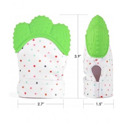 WISHKEY Printed Infant Teething Mittens Food Grade Silicone Self Soothing Teether Gloves Toy For Babies Of 3-12 Months