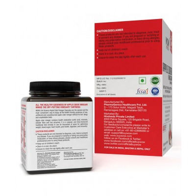 WOW Life Science Apple Cider Vinegar Capsules, 60 Capsules