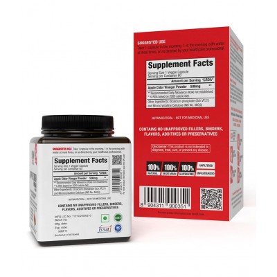 WOW Life Science Apple Cider Vinegar Capsules, 60 Capsules