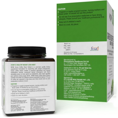 WOW Life Science Green Coffee Bean Extract Capsules, 60 Capsules WOW Life Science Green Coffee Bean Extract Capsules, 60 Capsules
