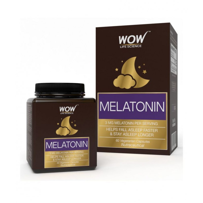 WOW Life Science Melatonin - 3mg - 60 Vegetarian Capsules