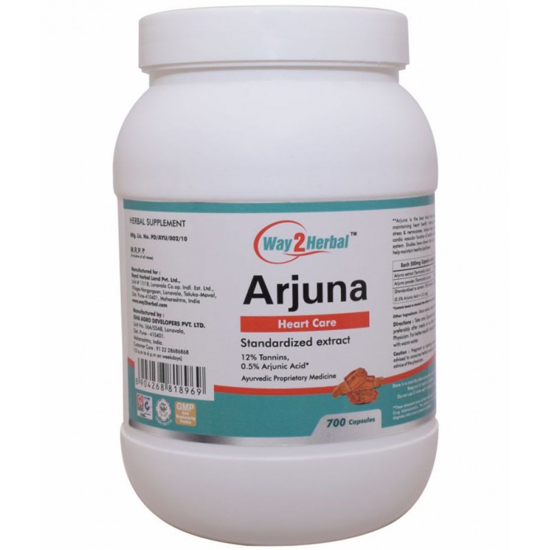 Way2Herbal Arjuna Capsule 700 no.s Pack Of 1