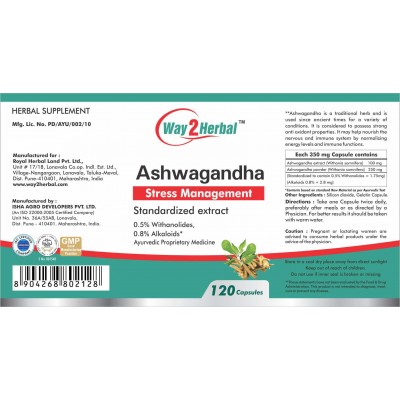Way2Herbal Ashwagandha Capsule 120 no.s Pack of 2