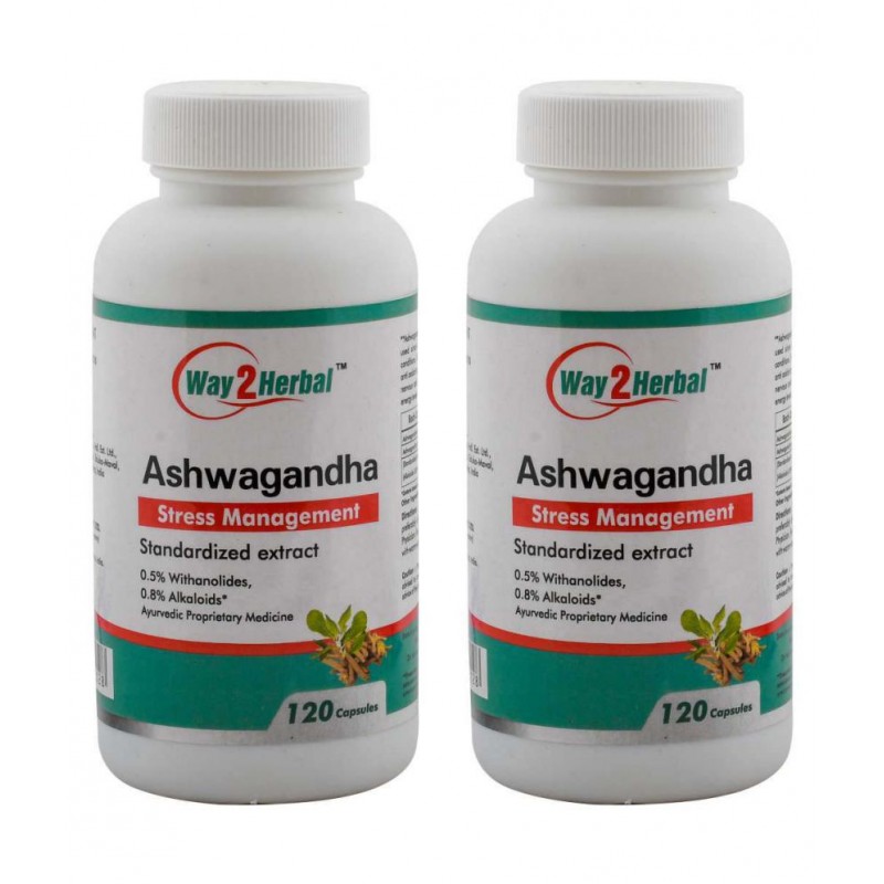 Way2Herbal Ashwagandha Capsule 120 no.s Pack of 2