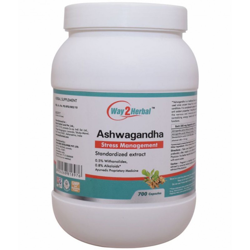 Way2Herbal Ashwagandha Capsule 700 no.s Pack Of 1 Way2Herbal Ashwagandha Capsule 700 no.s Pack Of 1