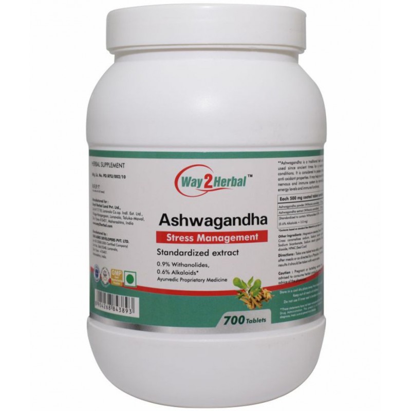 Way2Herbal Ashwagandha Tablet 700 no.s Pack Of 1 Way2Herbal Ashwagandha Tablet 700 no.s Pack Of 1