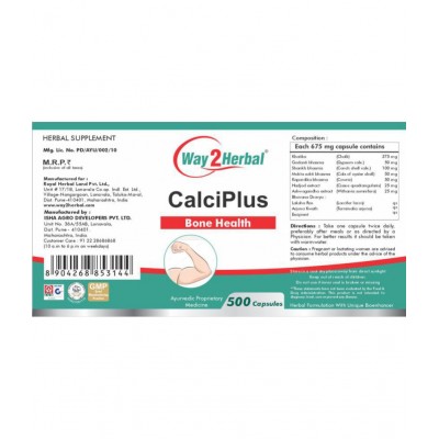 Way2Herbal CALCIPLUS Capsule 500 no.s Pack Of 1