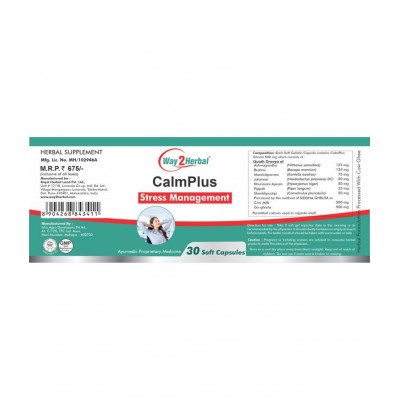 Way2Herbal Calm Plus Capsule 30 no.s Pack Of 1