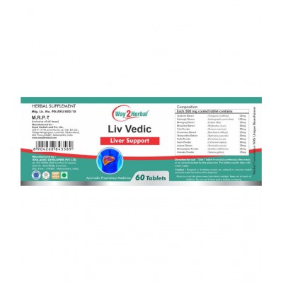 Way2Herbal LIV VEDIC Tablet 60 no.s Pack Of 1