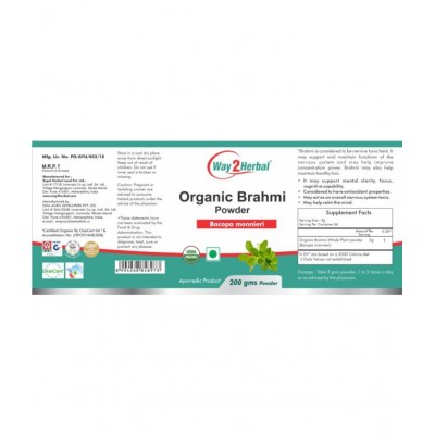 Way2Herbal Organic Brahmi Powder 200 gm Pack Of 1