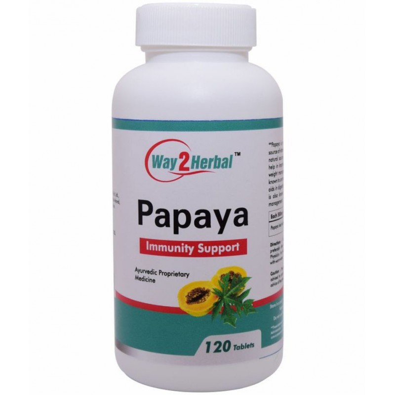 Way2Herbal Papaya Tablet 120 no.s Pack Of 1