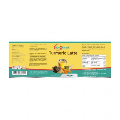 Way2Herbal Turmeric Latte Powder 100 gm Pack Of 1