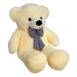 Webby 3 Feet Huggable Teddy Bear with Neck Bow (Beige)