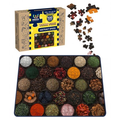 Webby Abstract Spices Wooden Jigsaw Puzzle, 500 Pieces