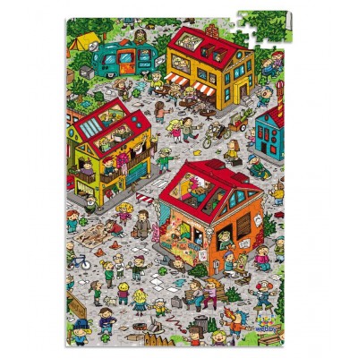 Webby City Life Illustration Cardboard Jigsaw Puzzle, 252 pieces