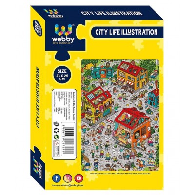 Webby City Life Illustration Cardboard Jigsaw Puzzle, 252 pieces