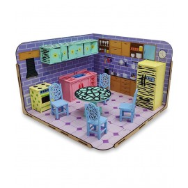 Webby DIY Paint Your Pre-Assembled Kitchen Furniture Wooden Dollhouse for Kids