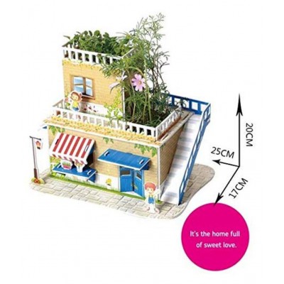 Webby DIY Sweet Home Building Model 3D Jigsaw Puzzle with Real Plant Eductaion Toy,30Pcs