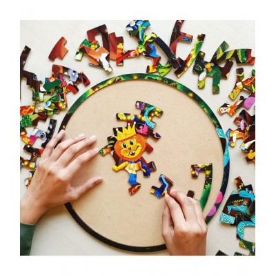 Webby Fazzle(New Puzzle Design) Jungle Party Theme Wooden Jigsaw Puzzle for Boys & Girls/Kids Toy with Display Stand, 50 Pcs