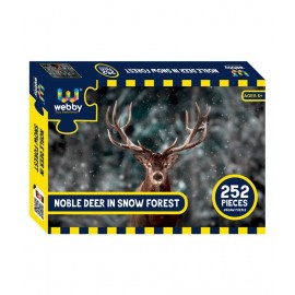 Webby Noble Deer in Snow Forest Cardboard Jigsaw Puzzle, 252 pieces