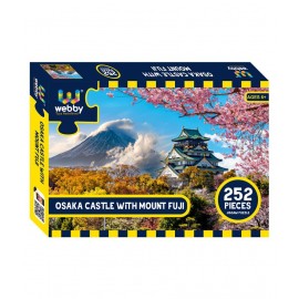 Webby Osaka Castle with Mount Fuji Cardboard Jigsaw Puzzle, 252 pieces